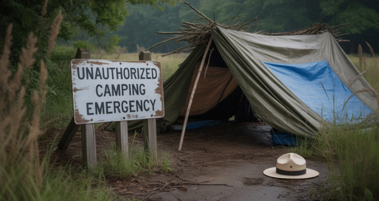 jamestown unauthorized camping emergency