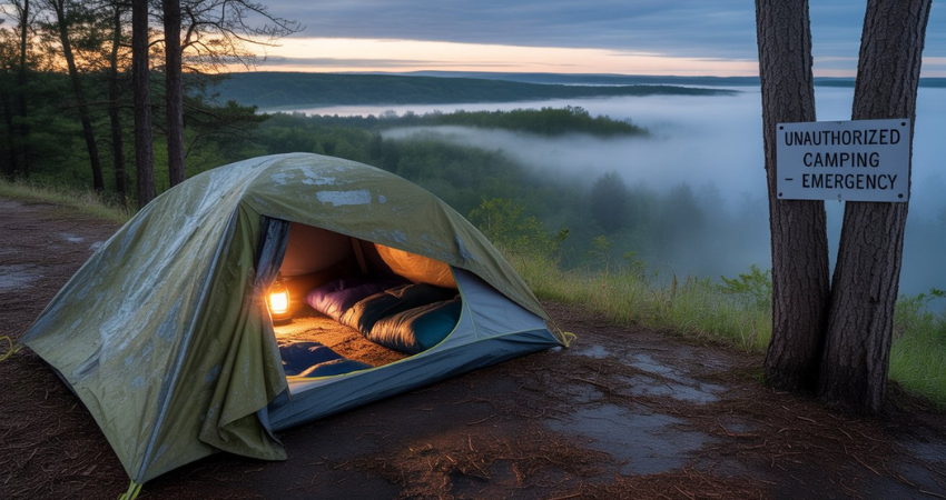 jamestown unauthorized camping emergency